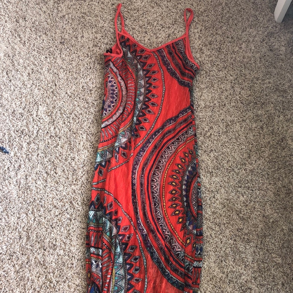 Long orange dress